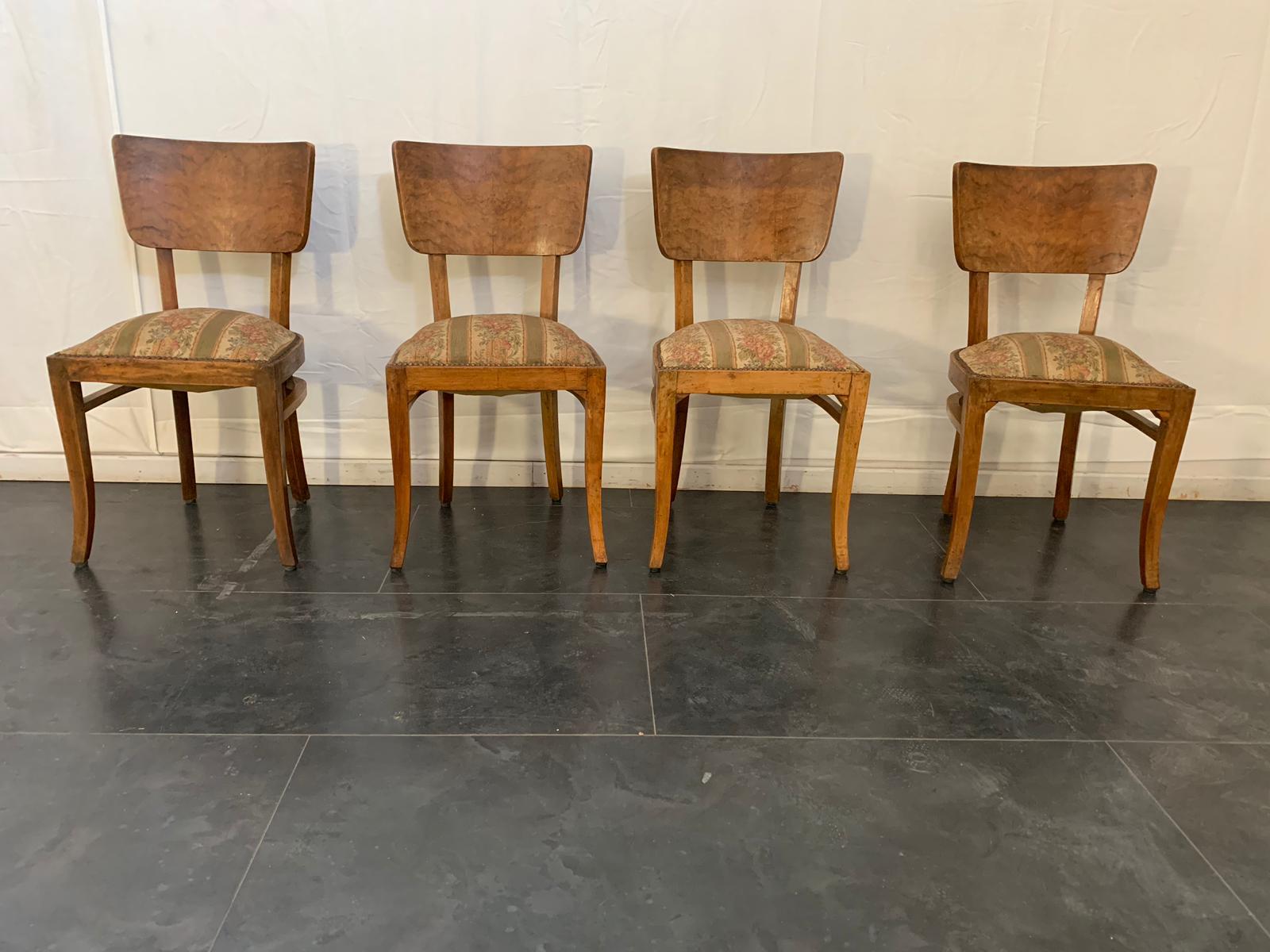Mid-20th Century Art Deco Rosewood Dining Chairs, 1930s, Set of 4 For Sale