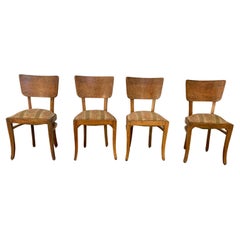 Sillas de comedor Art Decó de palisandro, años 30, lote de 4
