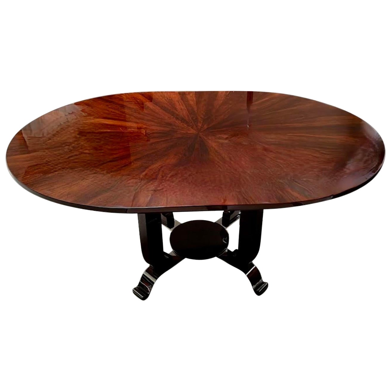 Art Deco Rosewood Dining Table by Jules Leleu, 1930s For Sale
