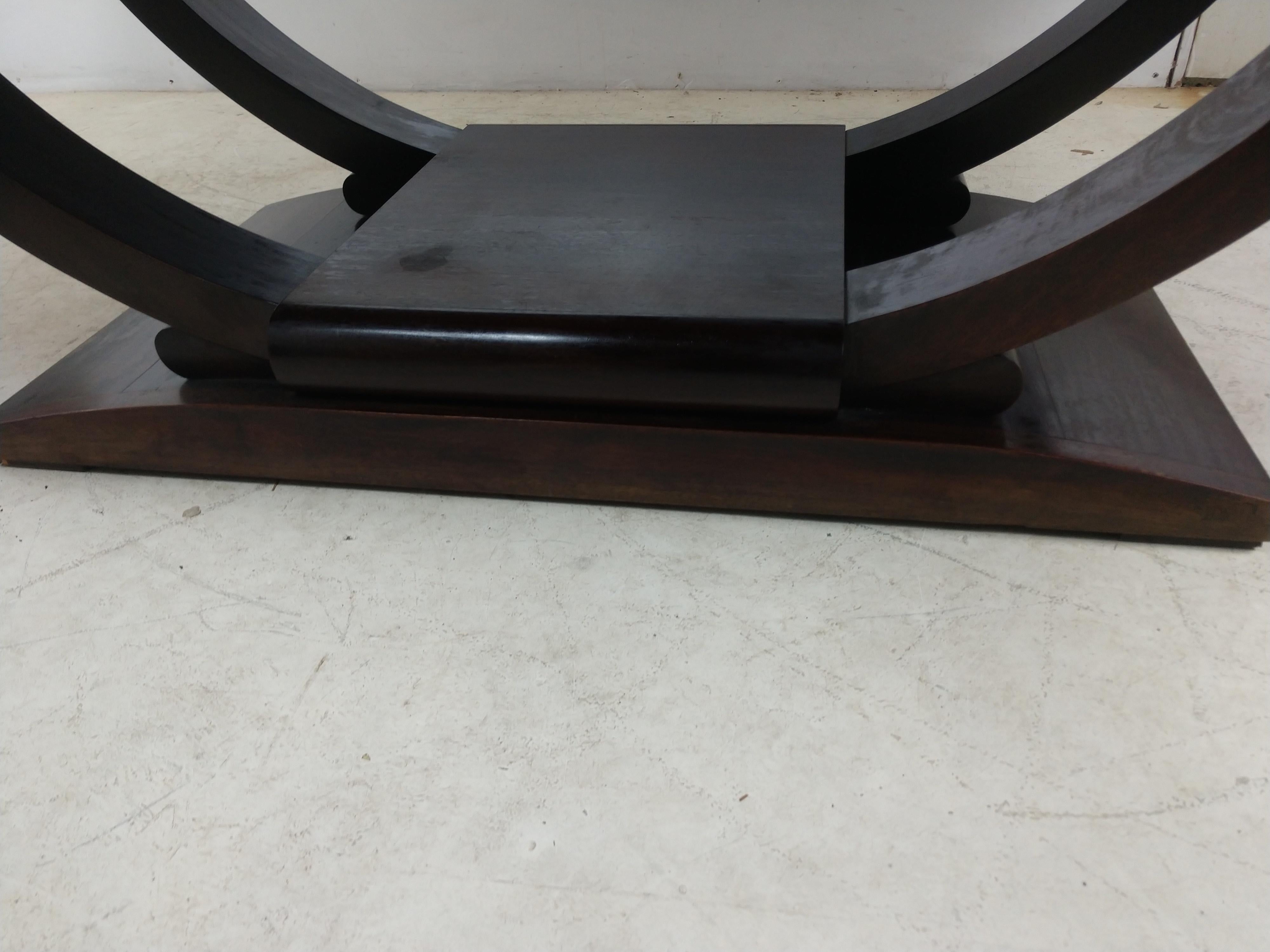 Art Deco Custom Made Mid Century Rosewood Dining Table & 2 Table Leaf Extensions For Sale 6