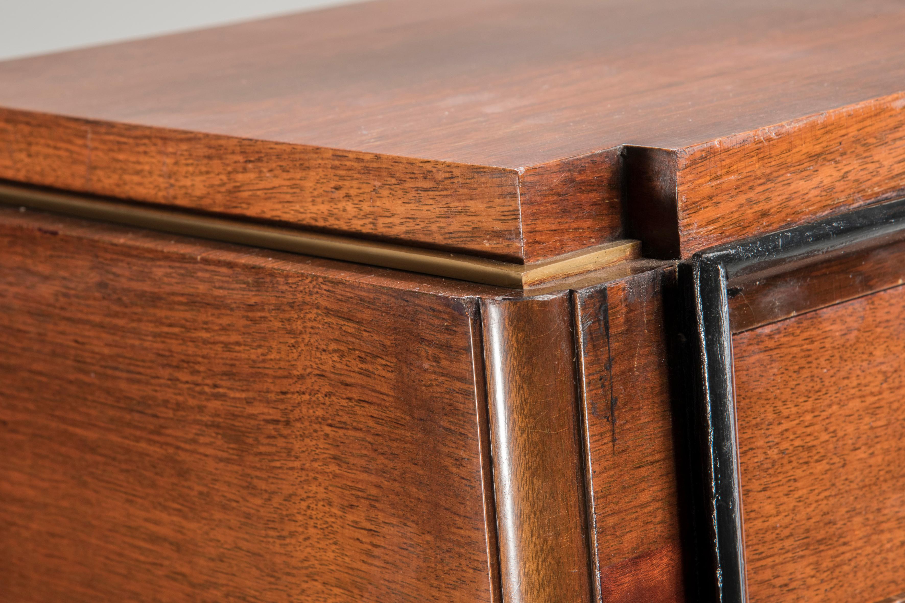 Art Deco Rosewood Drop Down Door Dry Cocktail Bar Cabinet, France, 1930s 3