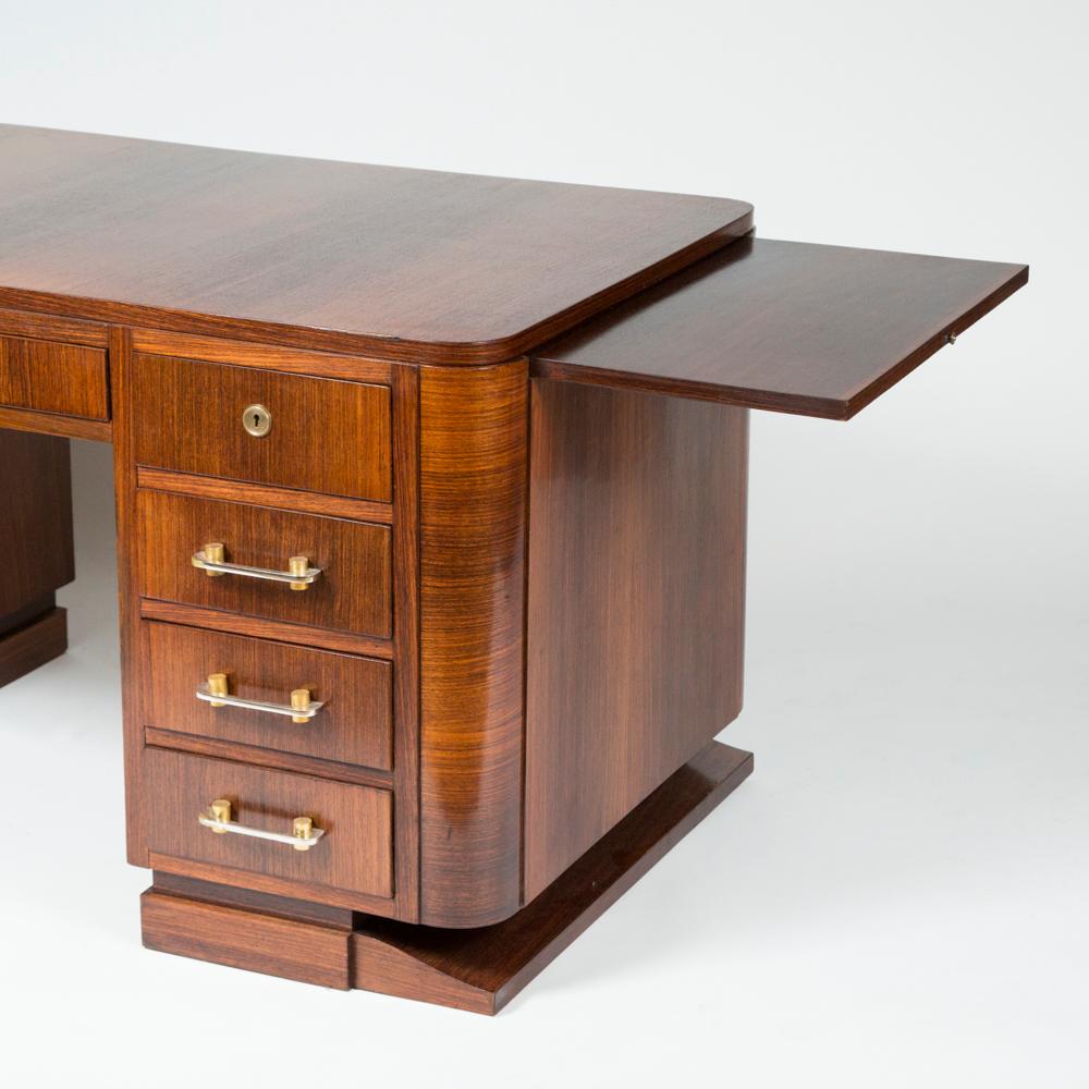 Art Deco Rosewood Freestanding Pedestal Desk 4