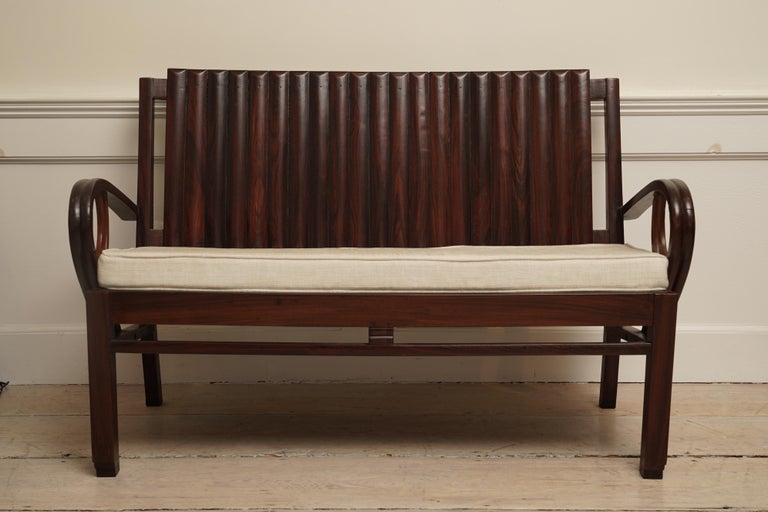 Art Deco Rosewood Loveseat with Cushion at 1stDibs