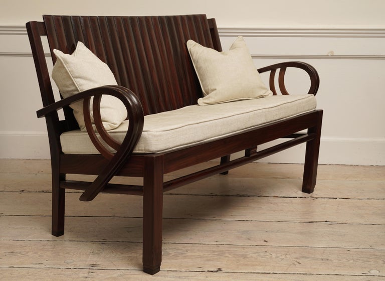 Art Deco Rosewood Loveseat with Cushion at 1stDibs