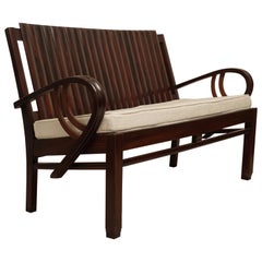 Art Deco Rosewood Loveseat with Cushion