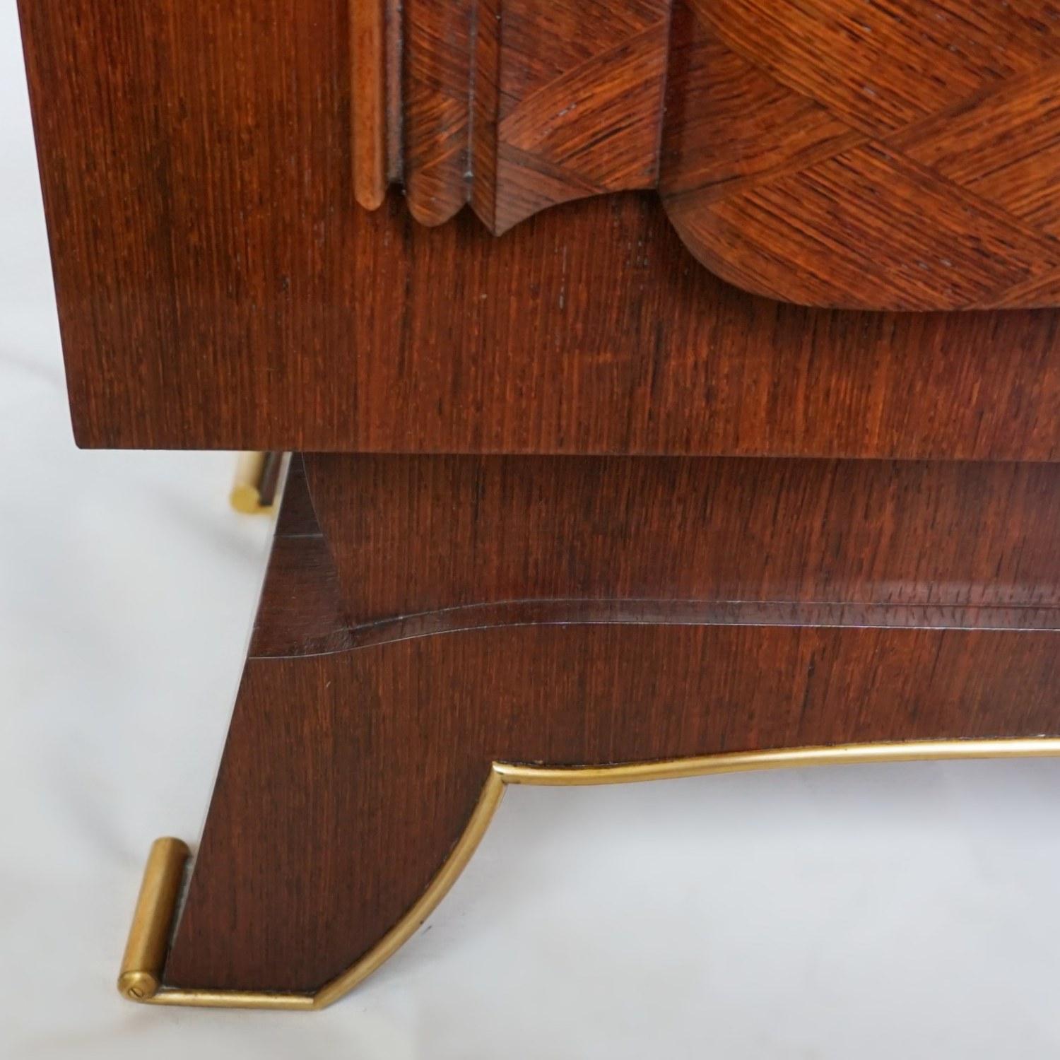 Art Deco Rosewood Marquetry Cocktail Cabinet by Jules Leleu 7