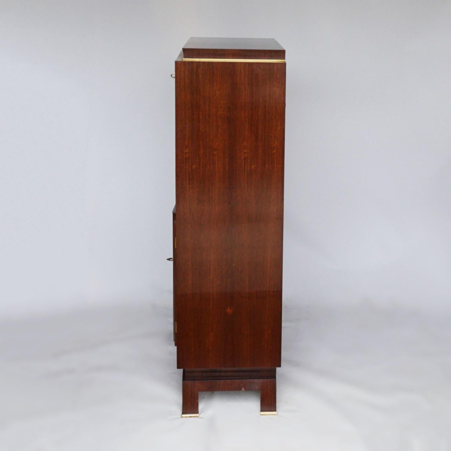 Art Deco Rosewood Marquetry Cocktail Cabinet by Jules Leleu 12