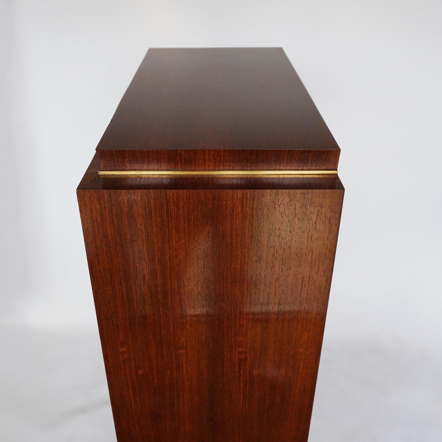 Art Deco Rosewood Marquetry Cocktail Cabinet by Jules Leleu 13