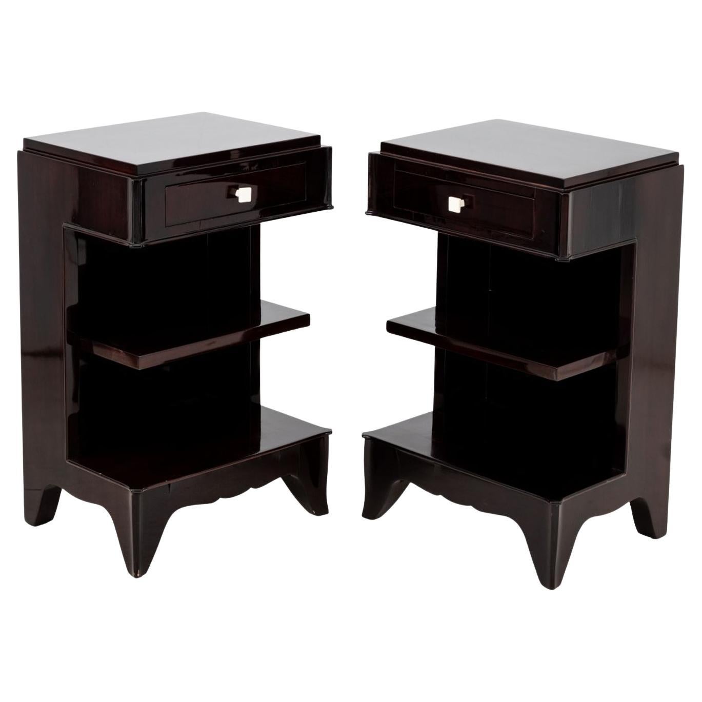 Art Deco Rosewood Nightstands, Pair en vente