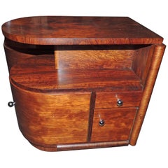 Art Deco Rosewood Pair of Nightstands Streamlined Curves