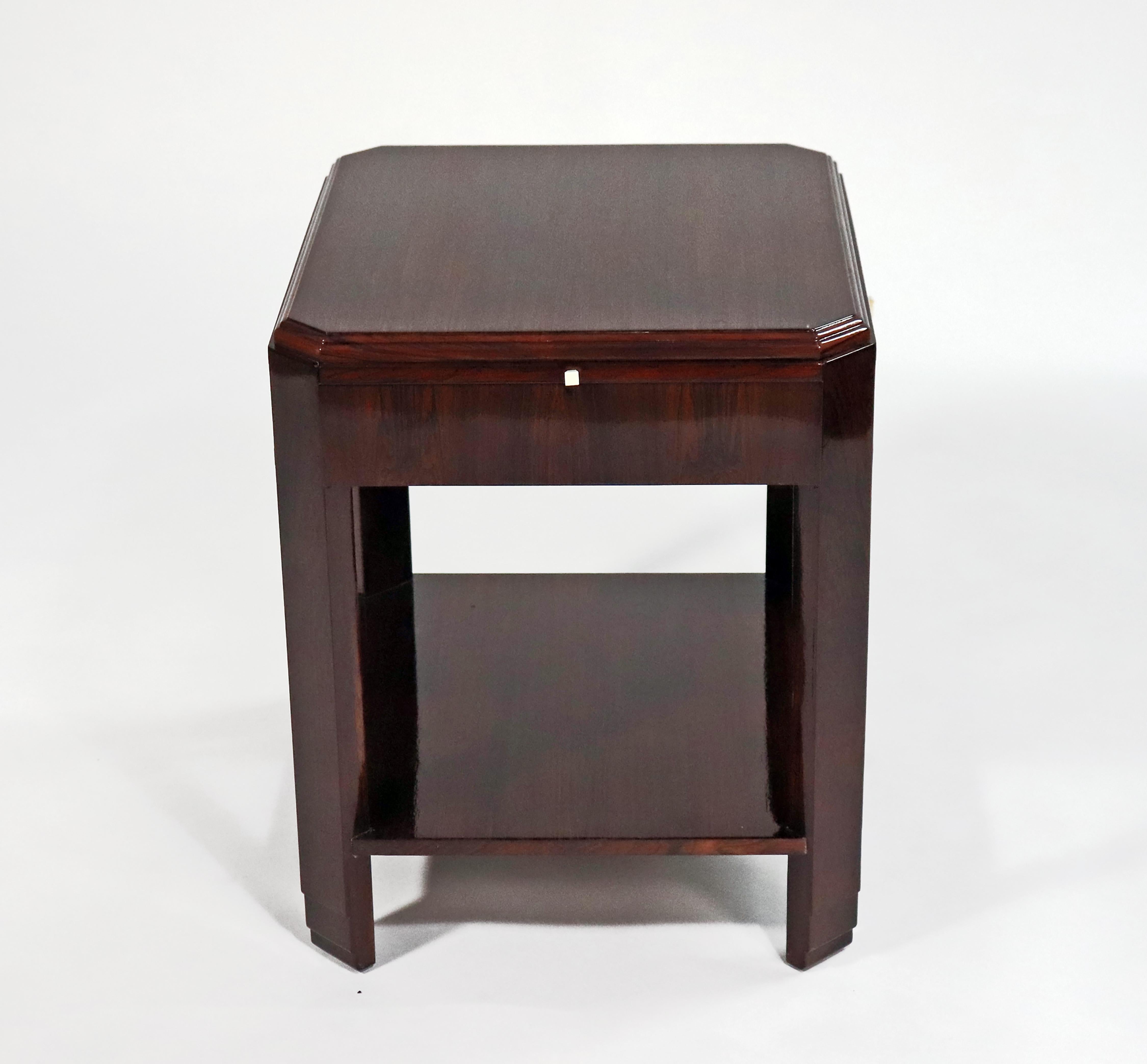 French Art Deco Rosewood Side Table by DIM
