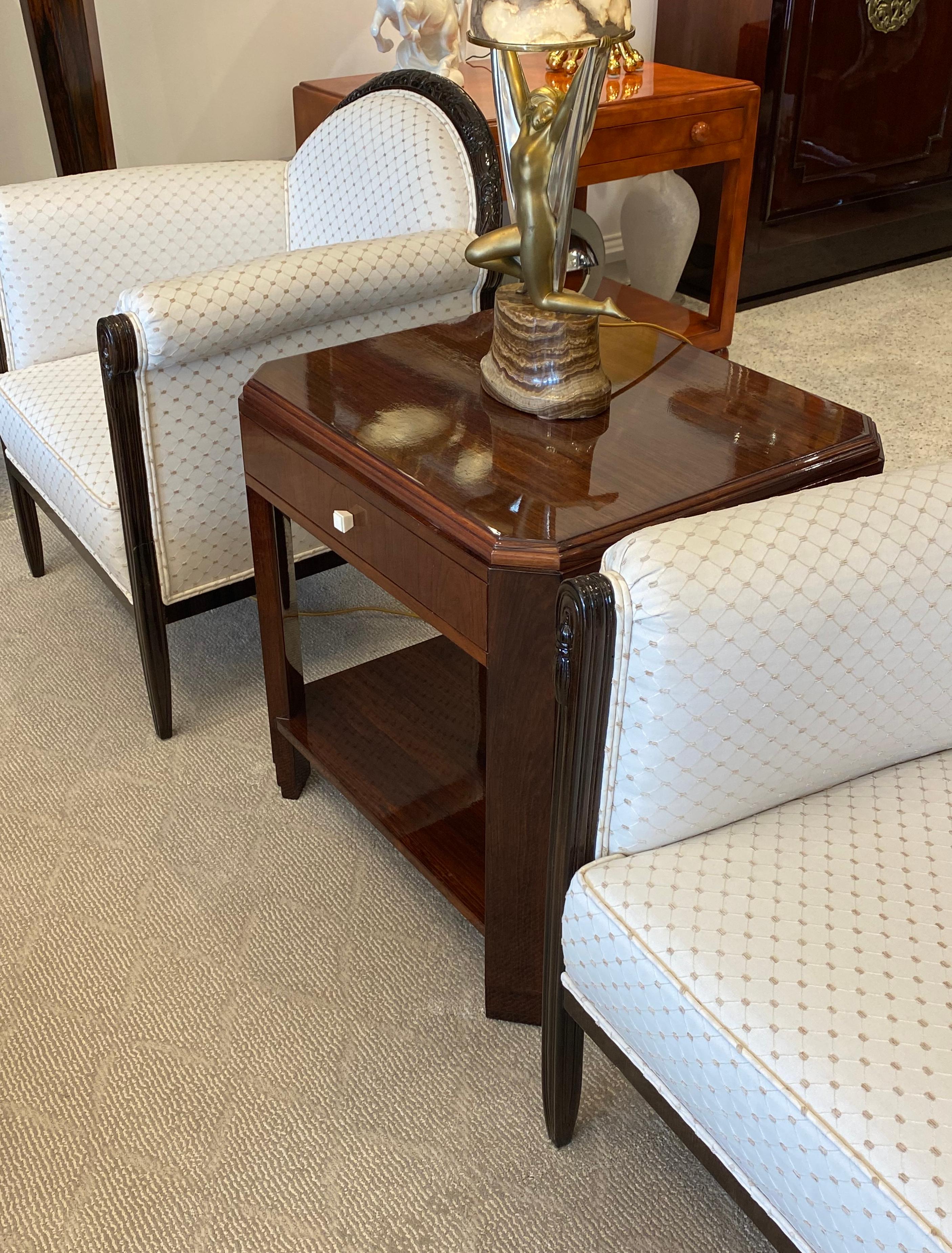 Art Deco Rosewood Side Table by DIM In Good Condition In Miami, FL