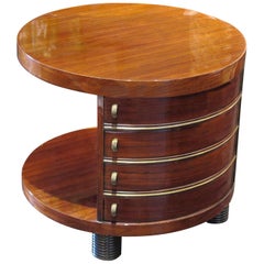 Art Deco Rosewood Side Table with Drawers, circa 1930s