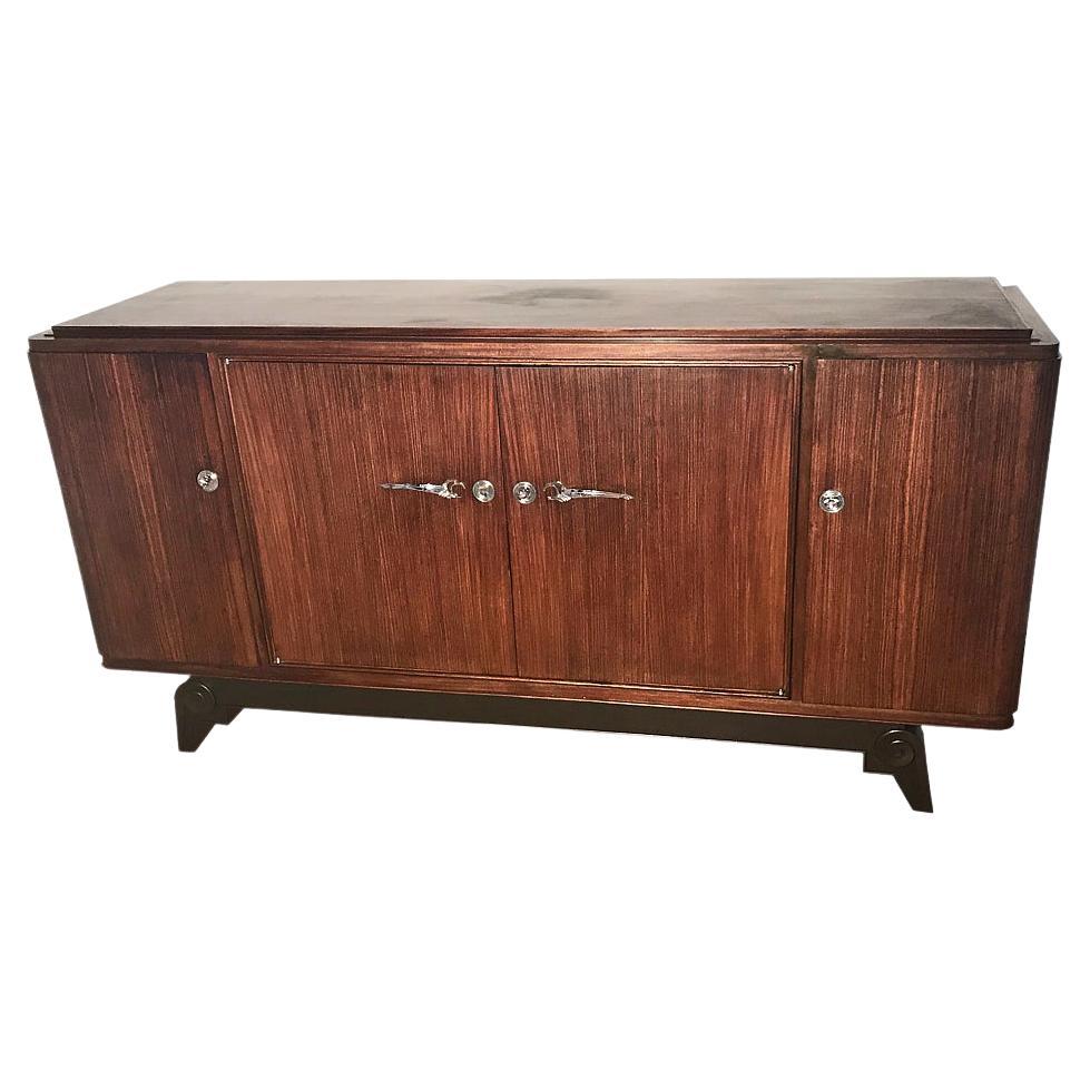 Art Deco Rosewood Sideboard from France Around 1925 with a Great Foot For Sale