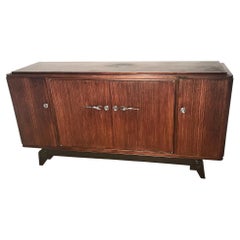 Antique Art Deco Rosewood Sideboard from France Around 1925 with a Great Foot