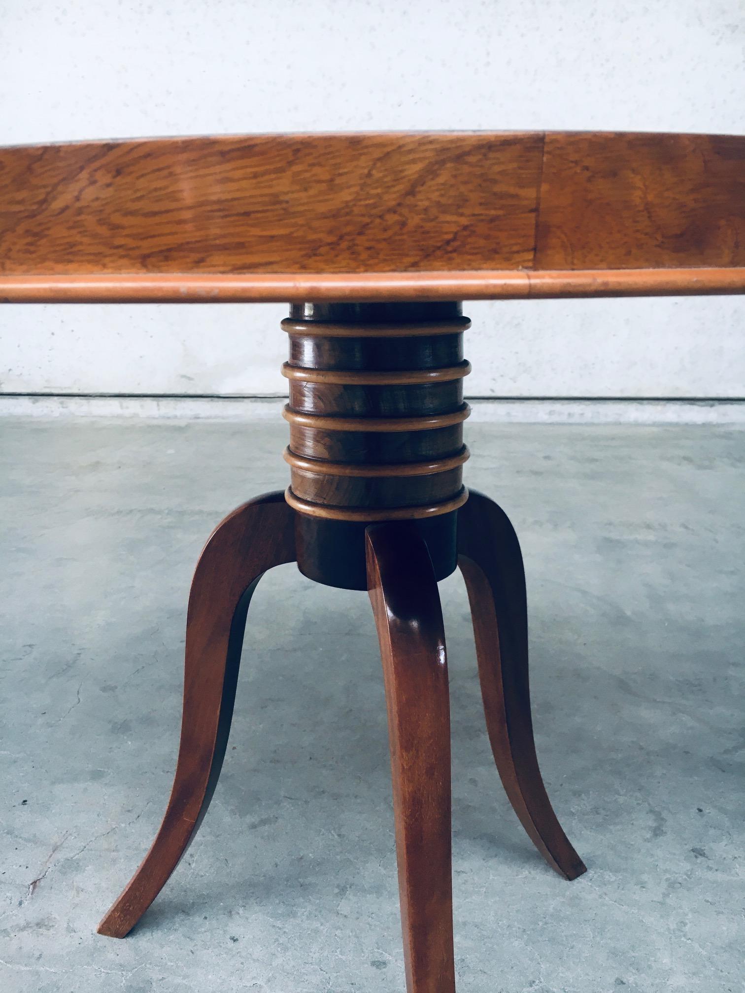 Art Deco Rosewood Tripod Round Side Table, France 1930's 4
