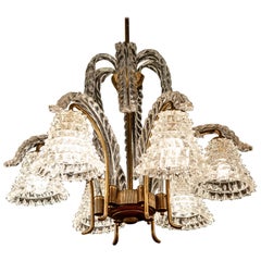 Art Deco Rostrato Murano Glass Chandelier by Ercole Barovier, 1940