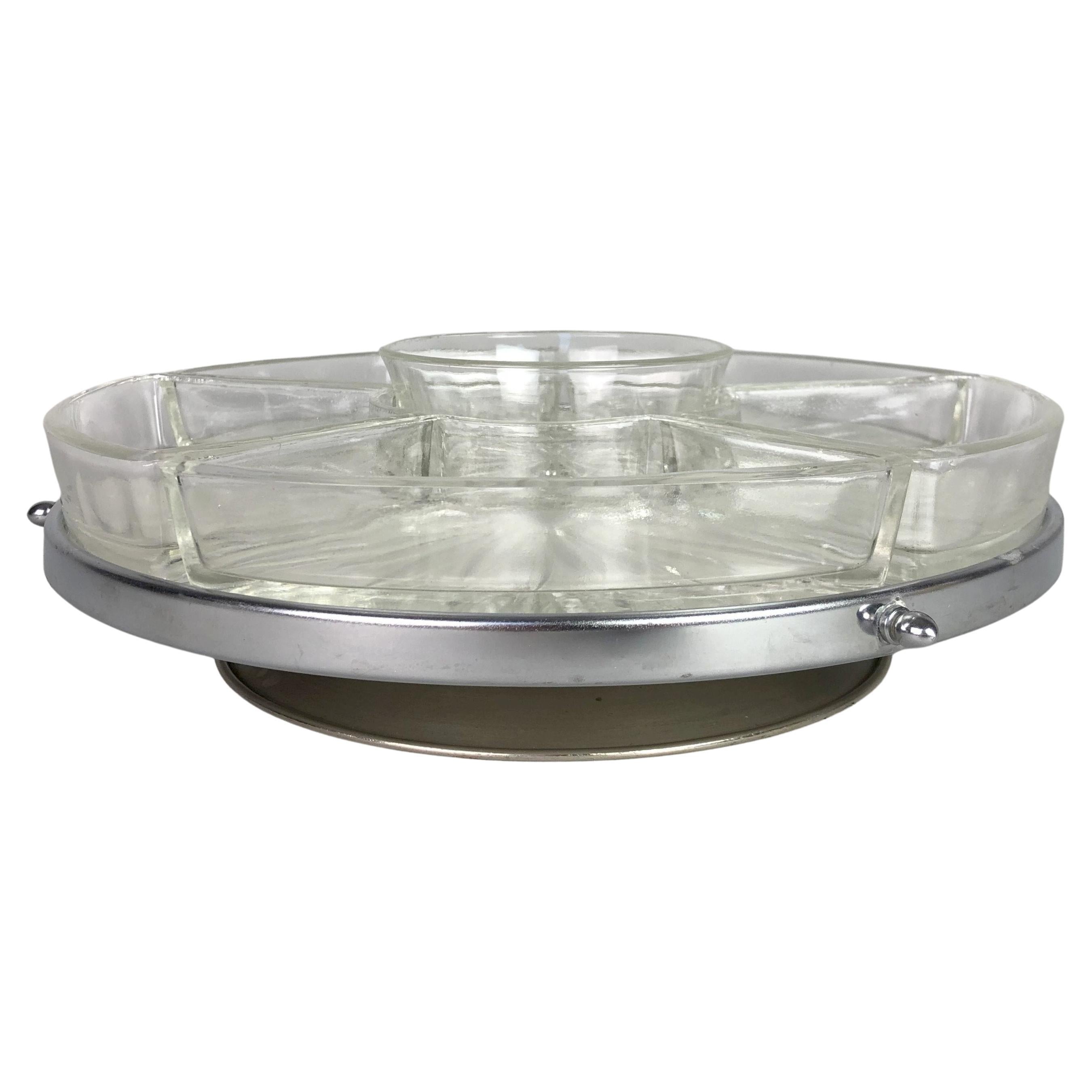 Lazy Susan a vassoio rotante in stile Art Déco, anni '30