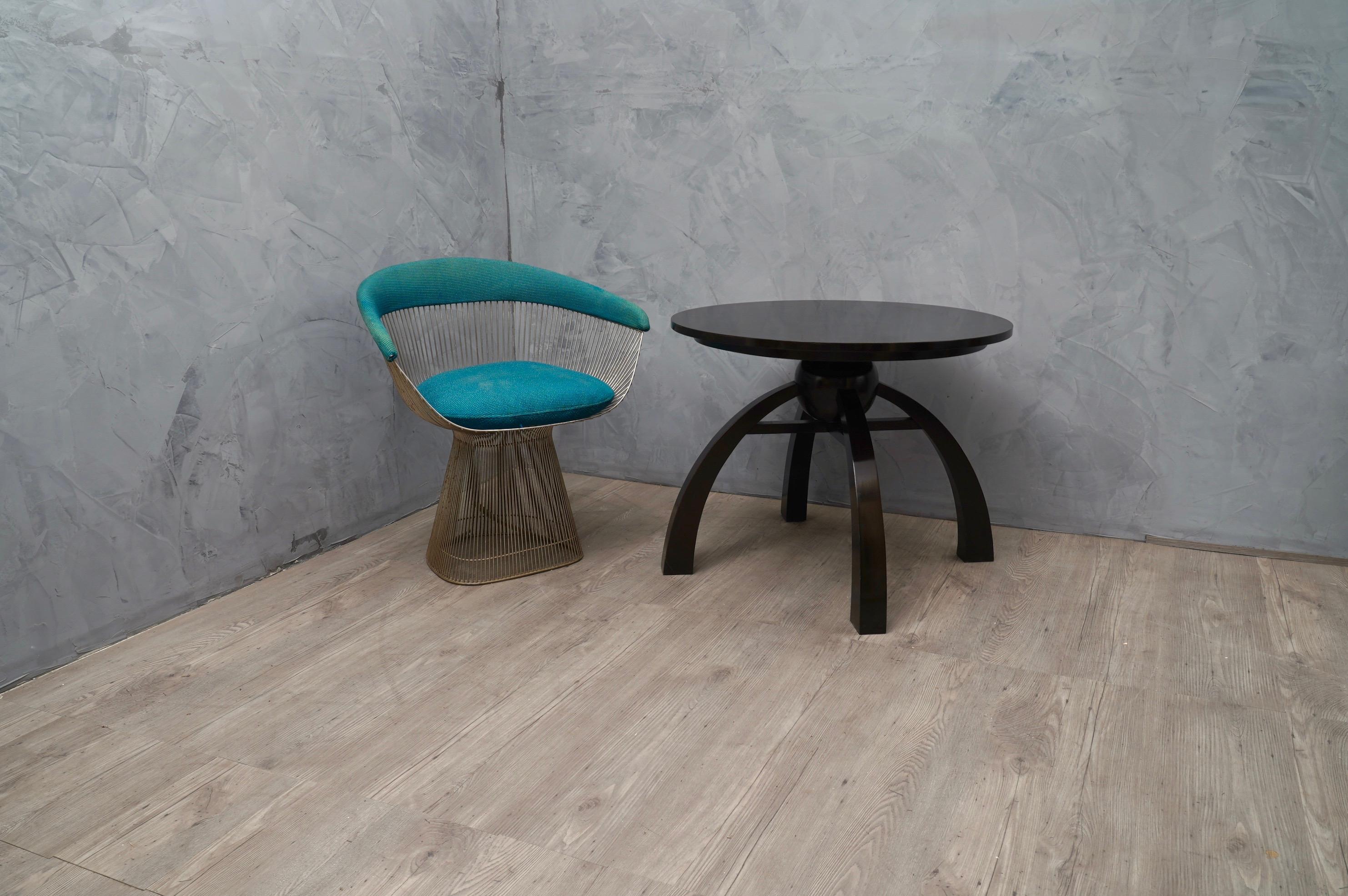 Art Deco Round Black Shellac Italian Side Table, 1930 For Sale at ...