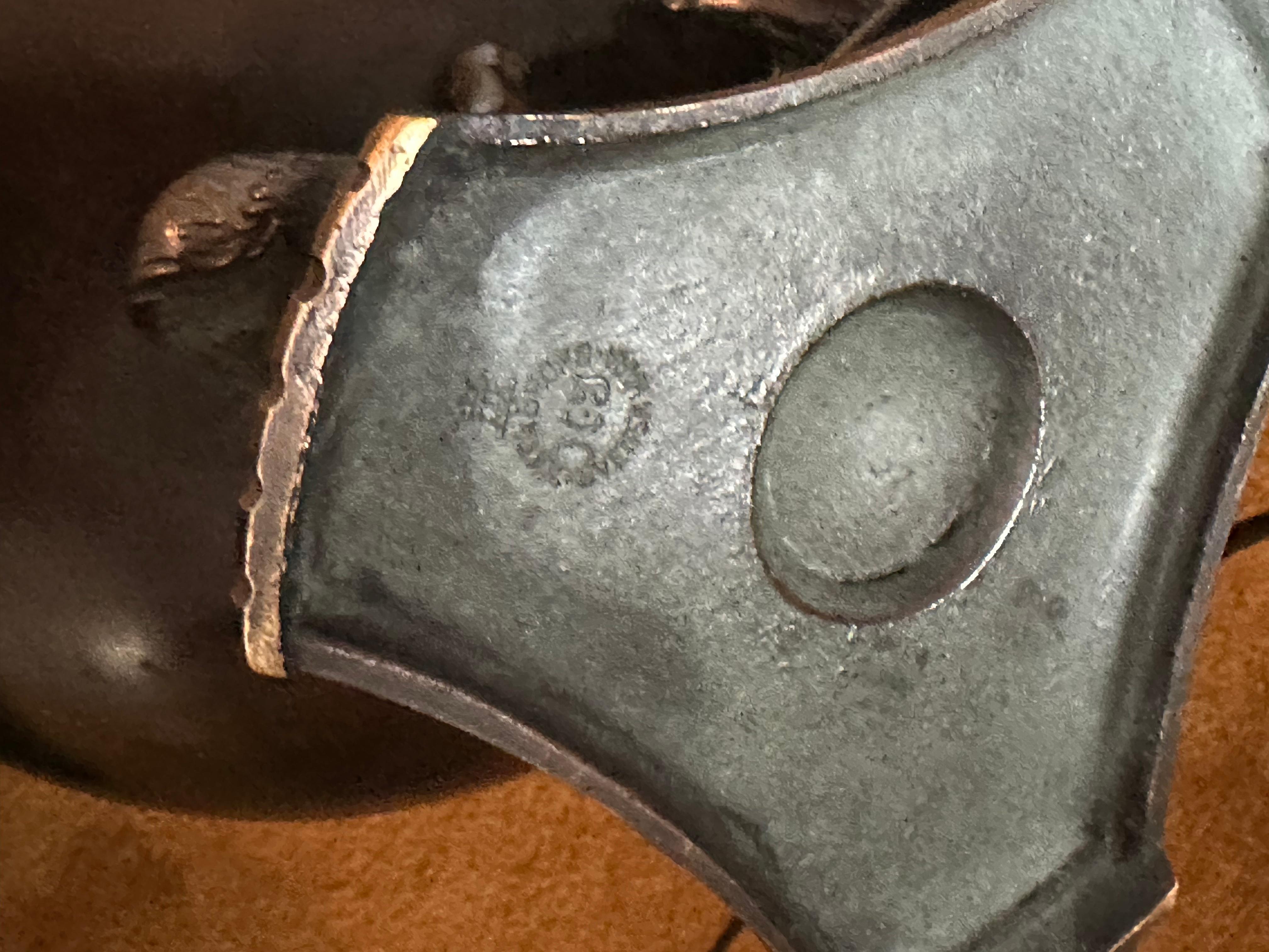 Lampe de table ronde en bronze Art déco, Äkta Brons Svensk Vara, Suède Années 1930. en vente 6