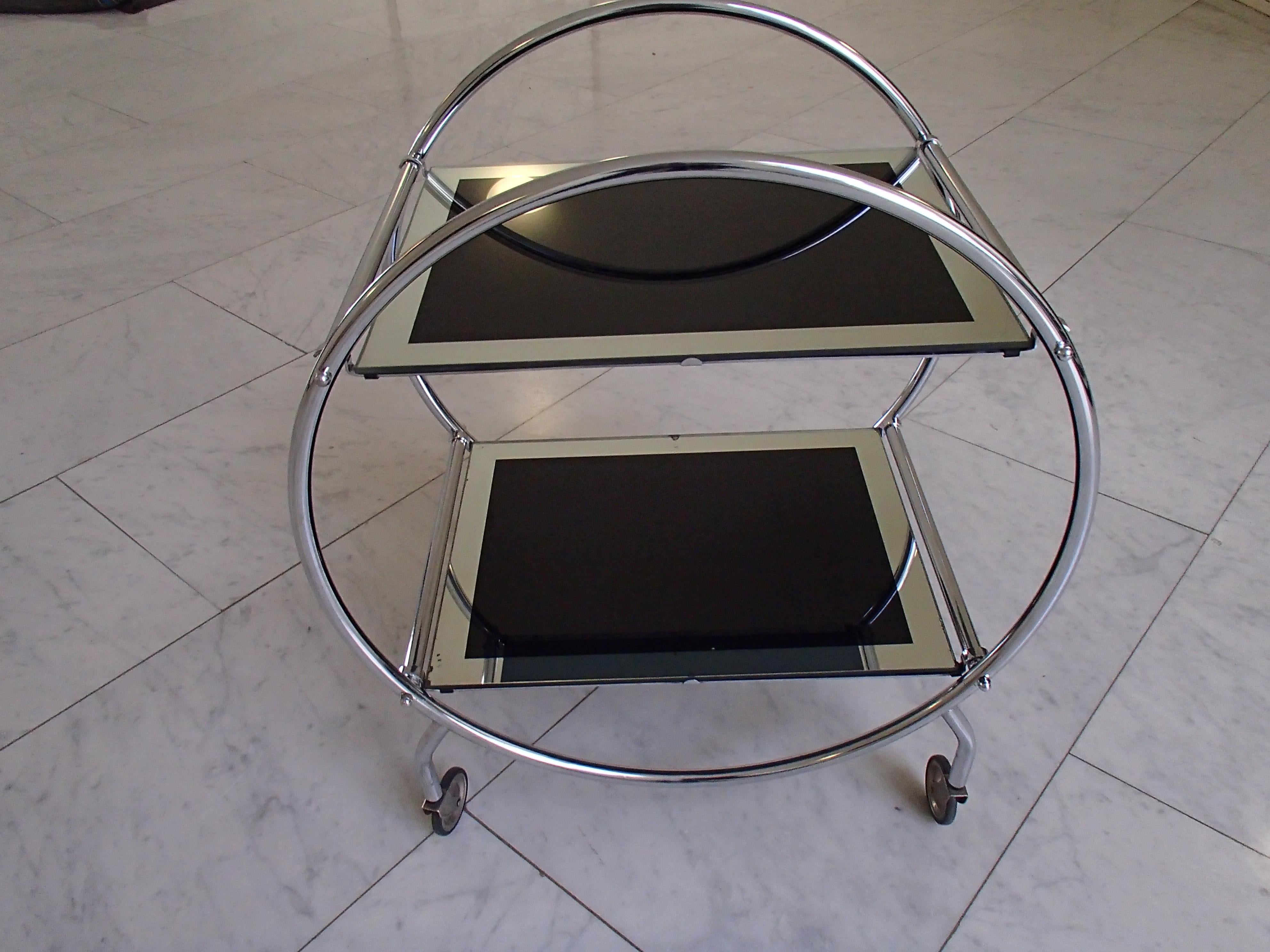 silver art deco drinks trolley