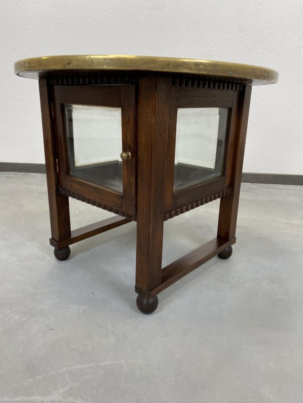 Brass Art Deco Round Coffee Table