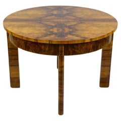 Antique Art Deco Round Coffee Table/ Side Table Burr Walnut 20th Century, at, circa 1920