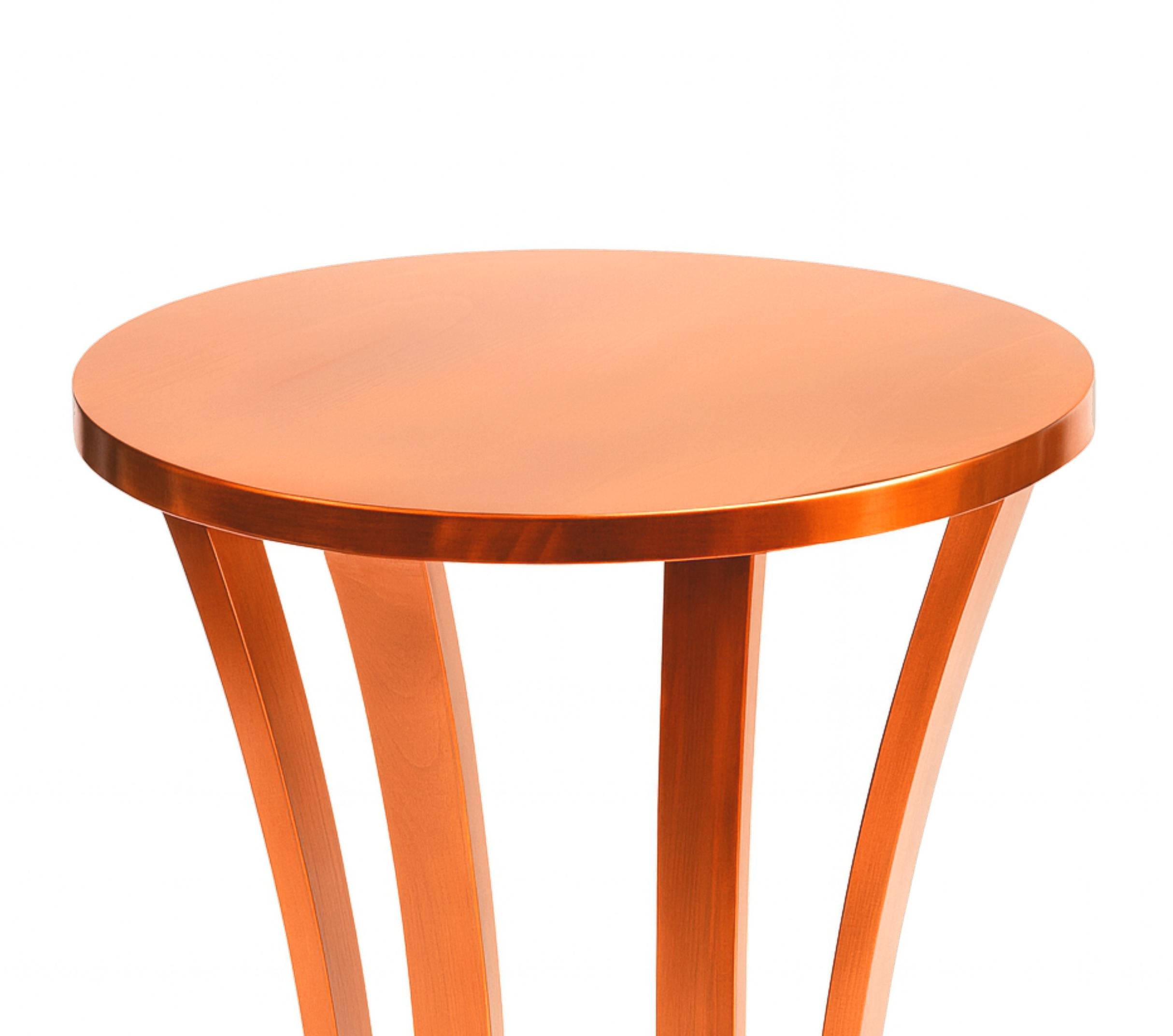 Art Deco Round Copper Gilt Pedestal Table, France, 1930 In Good Condition For Sale In Lisbon, PT