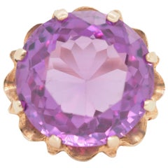 Art Deco Rundschliff Chrysoberyll Spinell 10 Karat Gelbgold Ring
