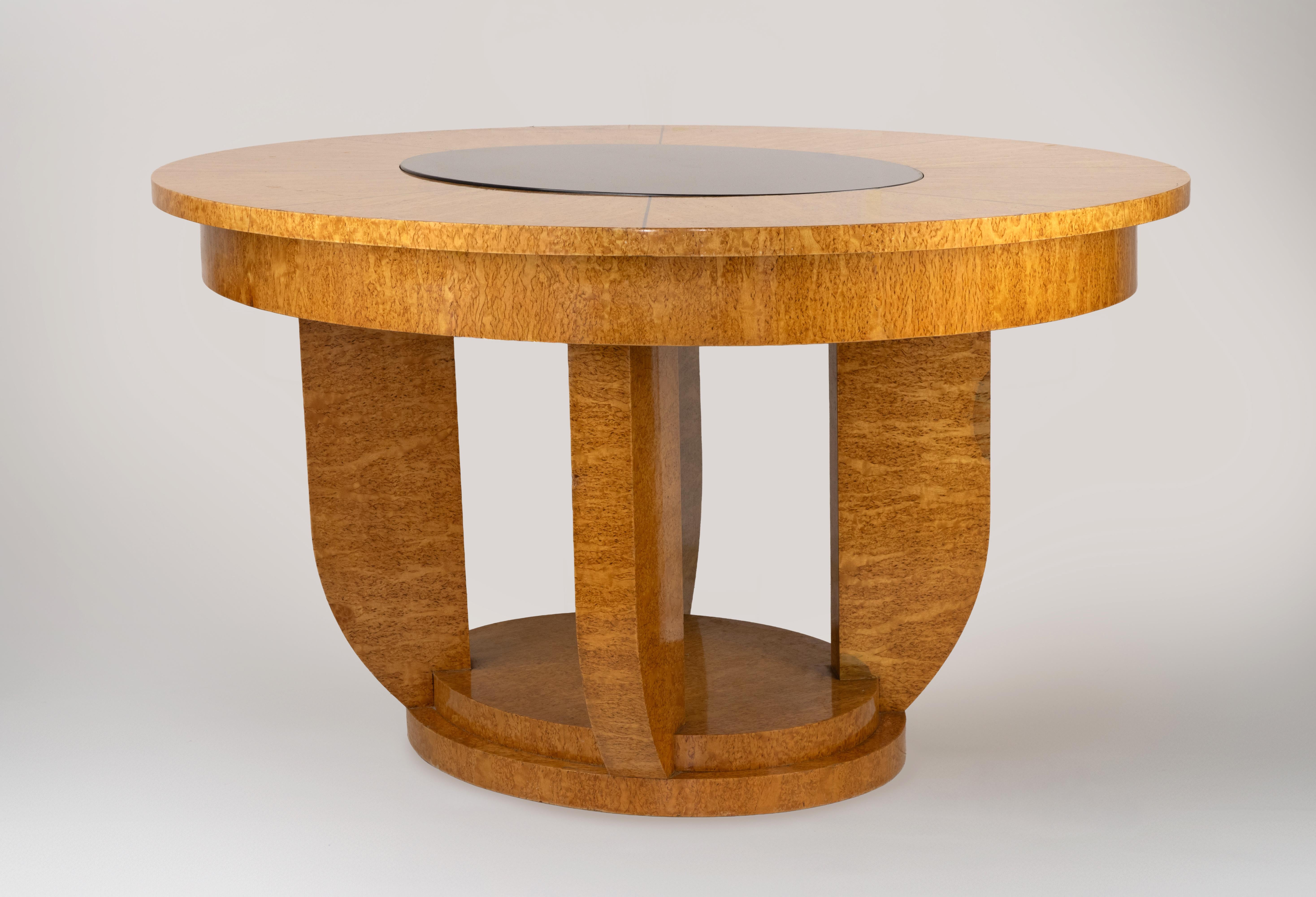 French Art Déco Round Dining Table For Sale