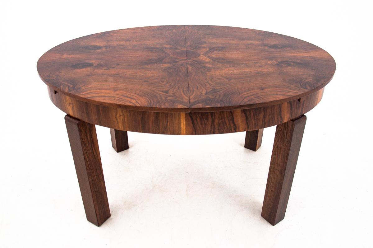 Art Deco Round Dining Table In Excellent Condition In Chorzów, PL