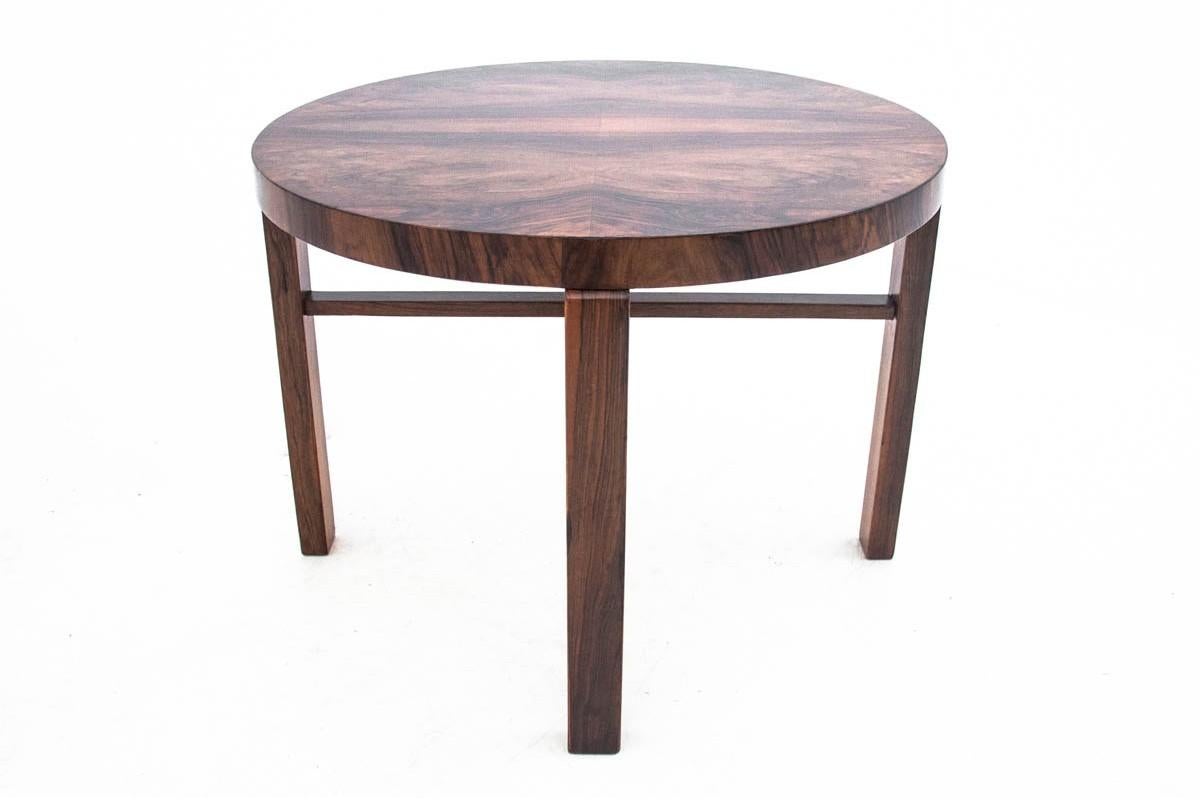 Walnut Art Deco Round Dining Table