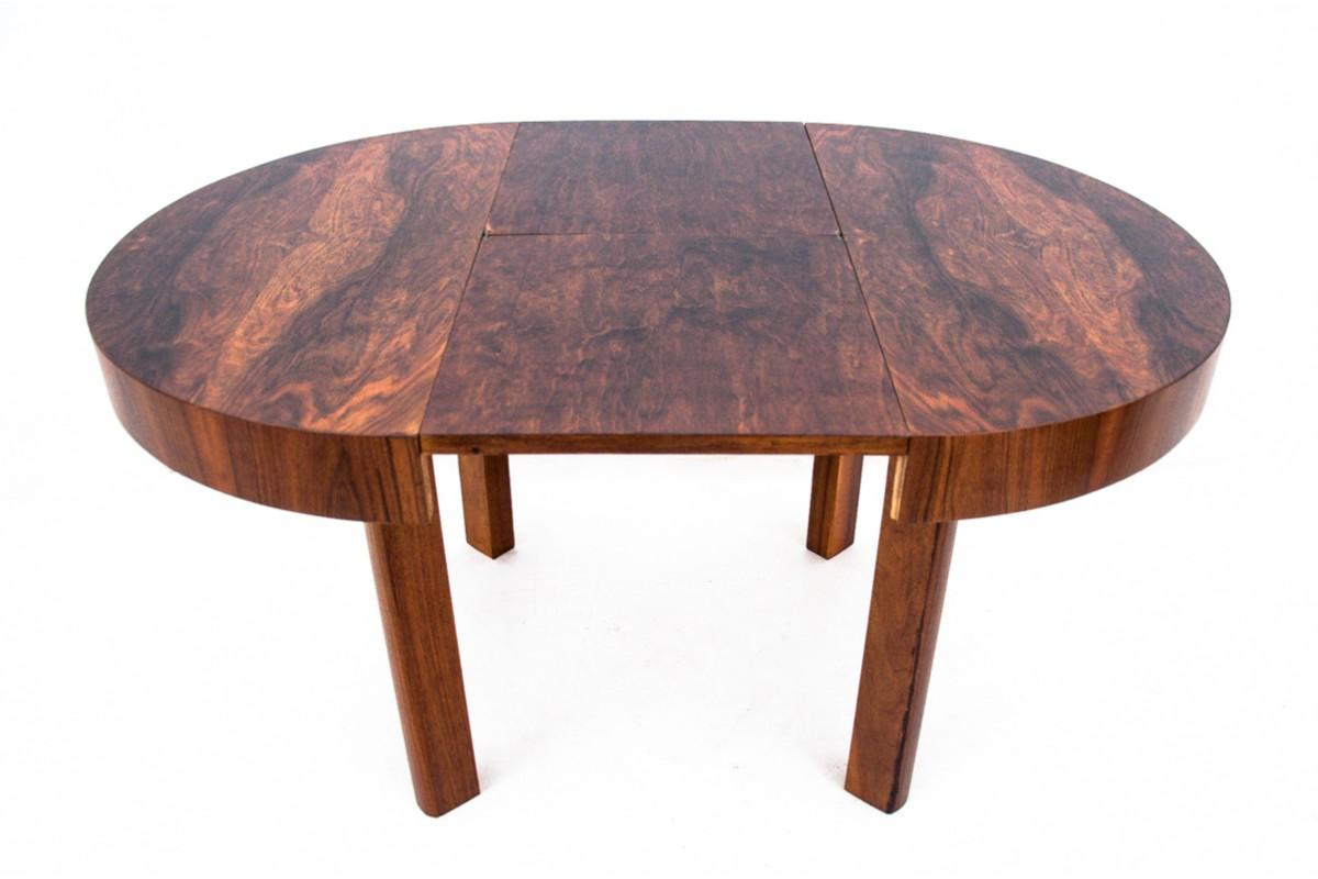Polish Art Deco Round Dining Table, Poland, 1940s, After Renovation