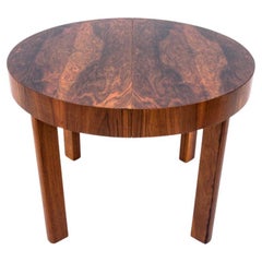 Art Deco Round Dining Table, Poland, 1940s, After Renovation