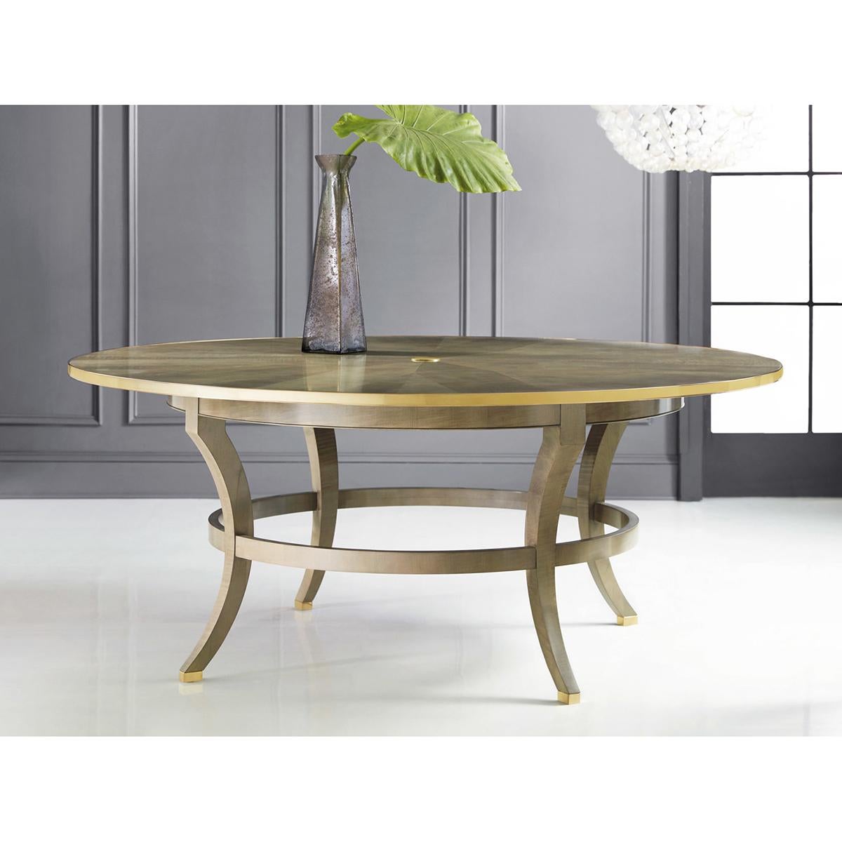 Vietnamese Art Deco Round Dining Table, Sycamore For Sale