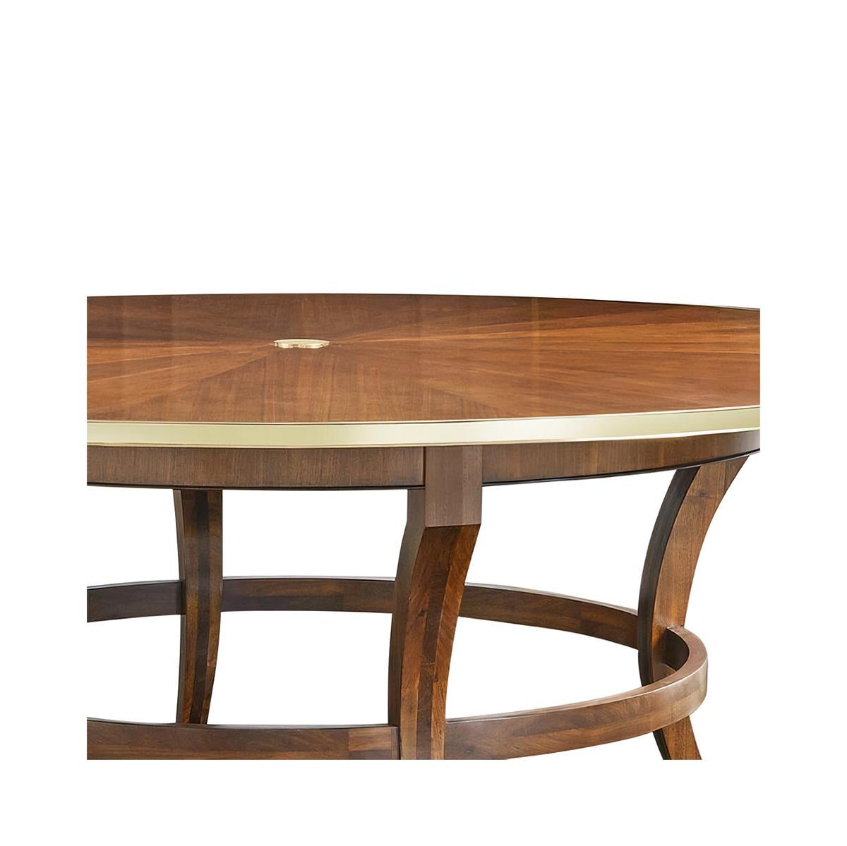 Art Deco Round Dining Table, Walnut In New Condition For Sale In Westwood, NJ