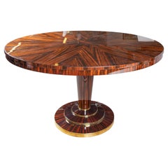 Art Deco Round Dinning Room Table in Macassar