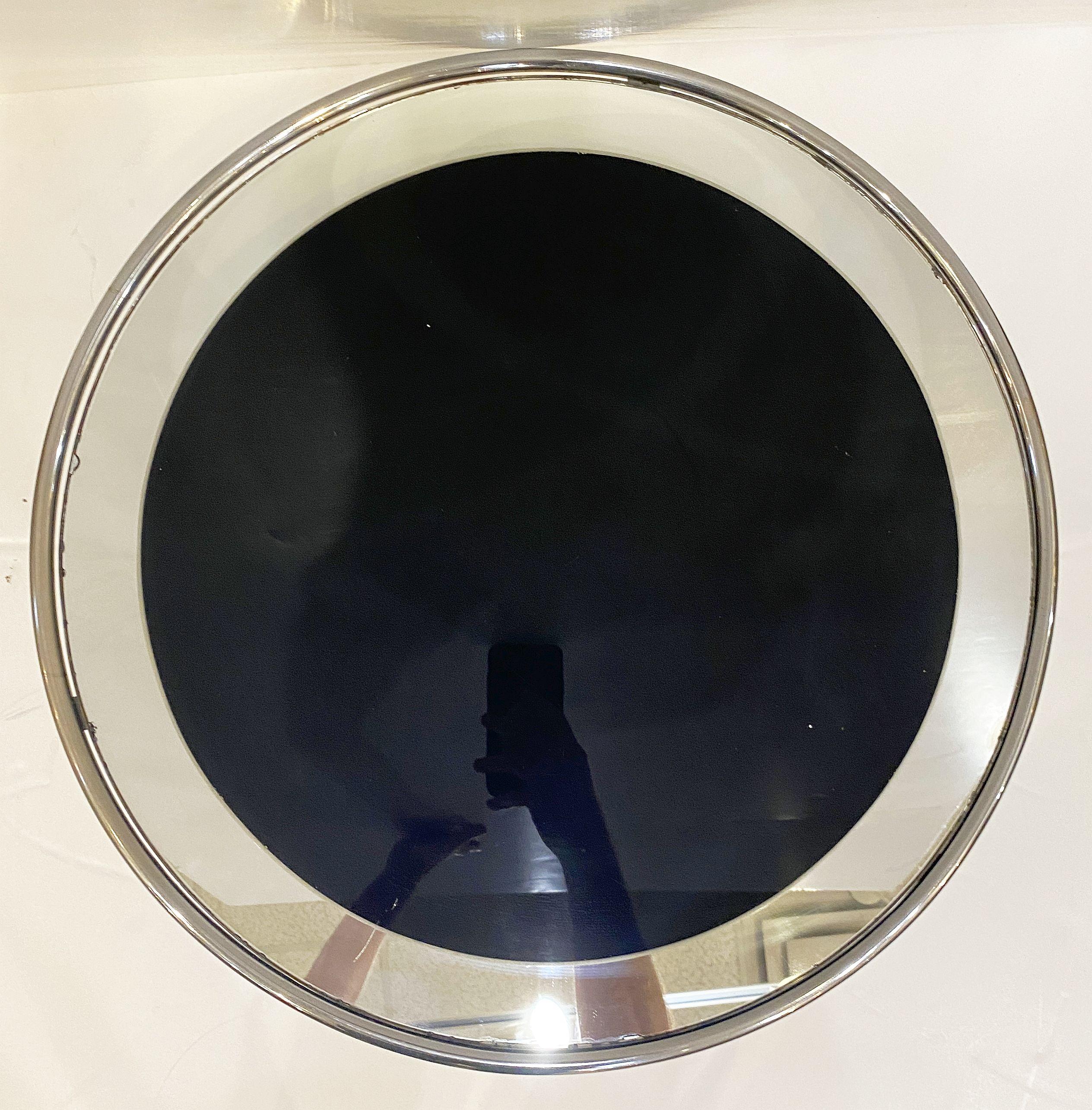 Art Deco Round Drinks Table of Chrome and Mirrored Glass from England For Sale 4