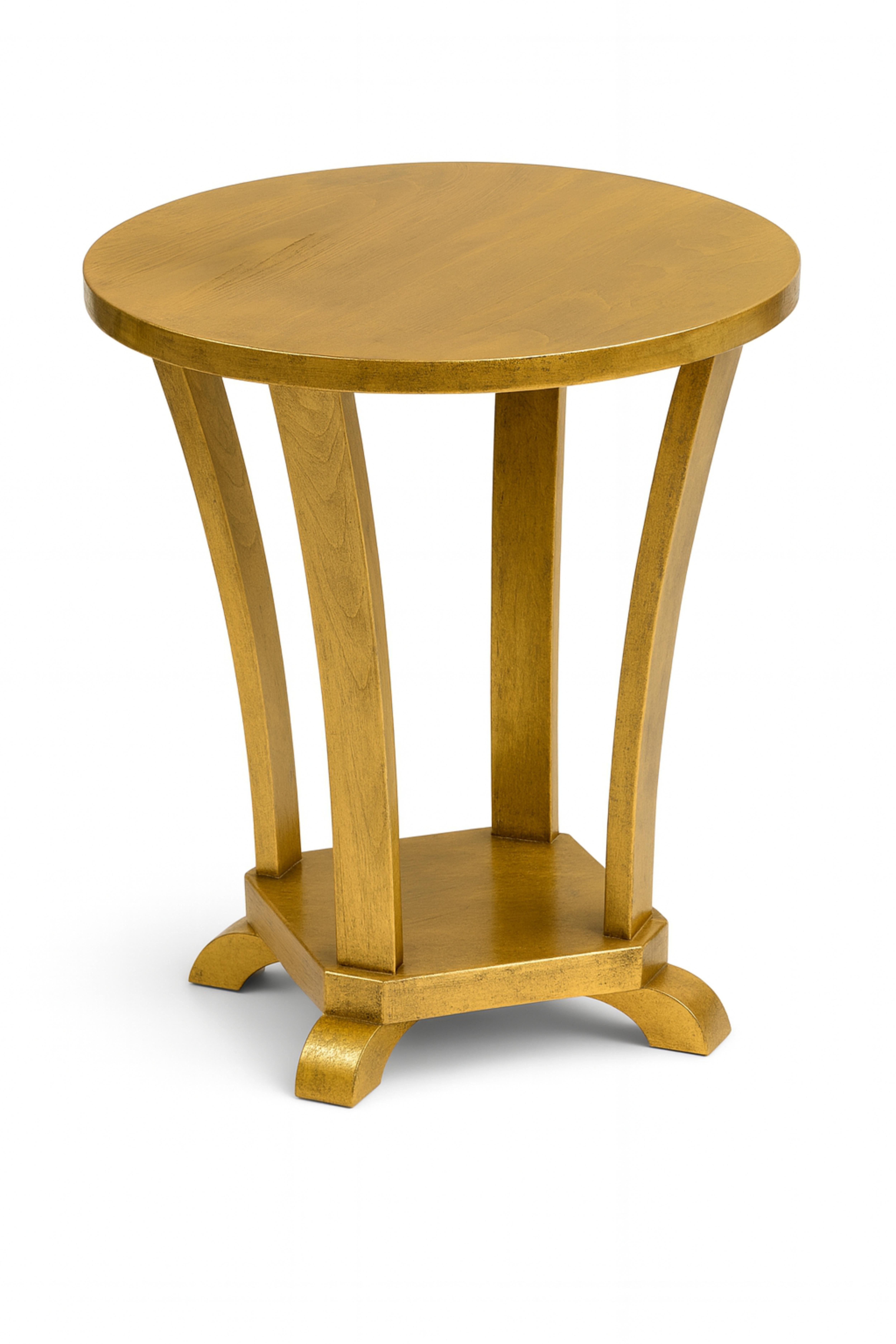 Art Deco Round Gilt Pedestal Table, France, 1930 In Good Condition For Sale In Lisbon, PT