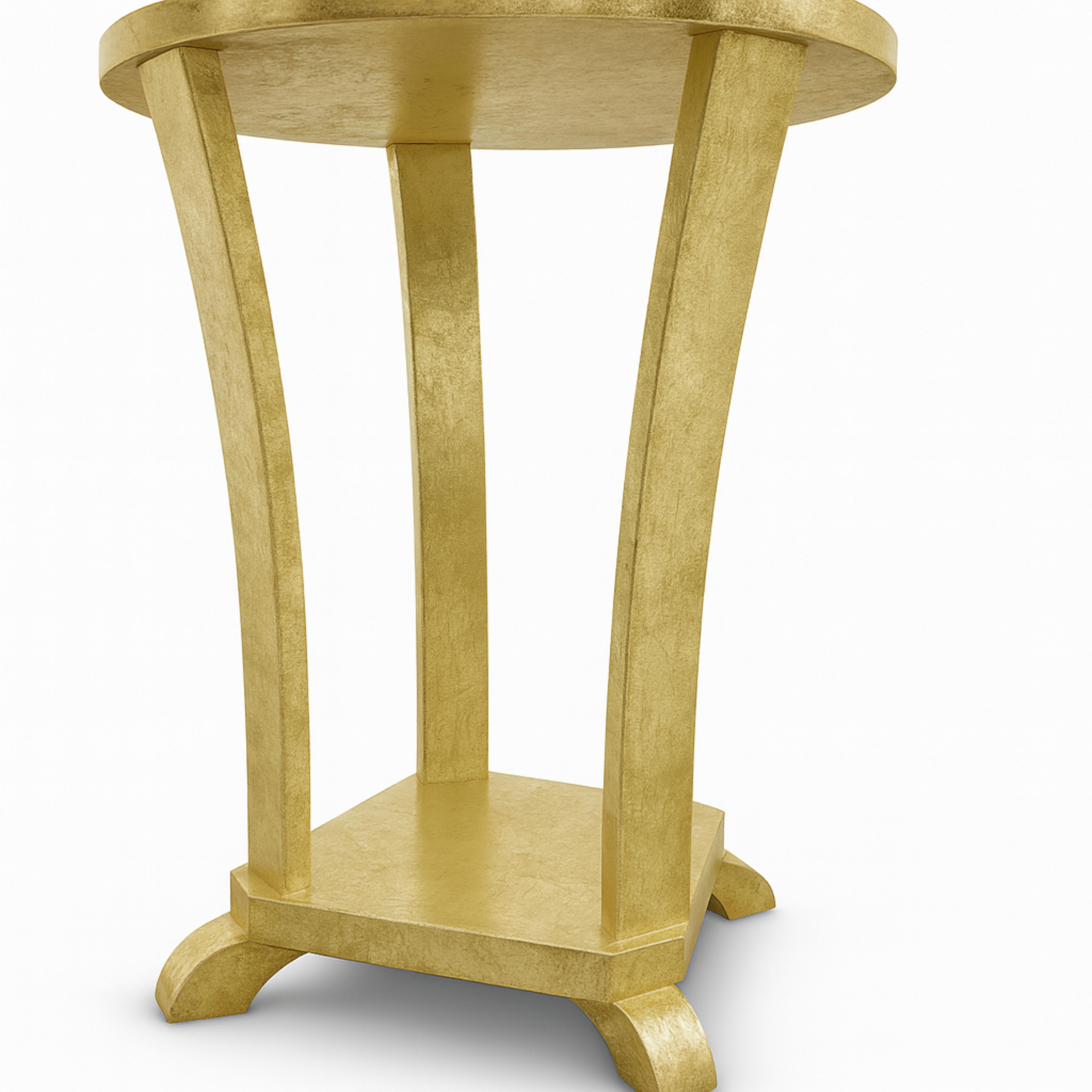 Art Deco Round Gilt Pedestal Table, France, 1930 For Sale 2