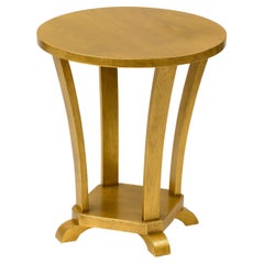 Guéridon rond doré Art Déco, France, 1930