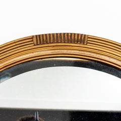 Art Deco Round Gilt Reeded Mirror