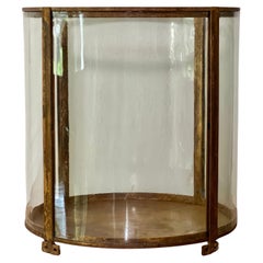 Terrarium ou vitrine de table Art Déco en fer rond et verre bombé