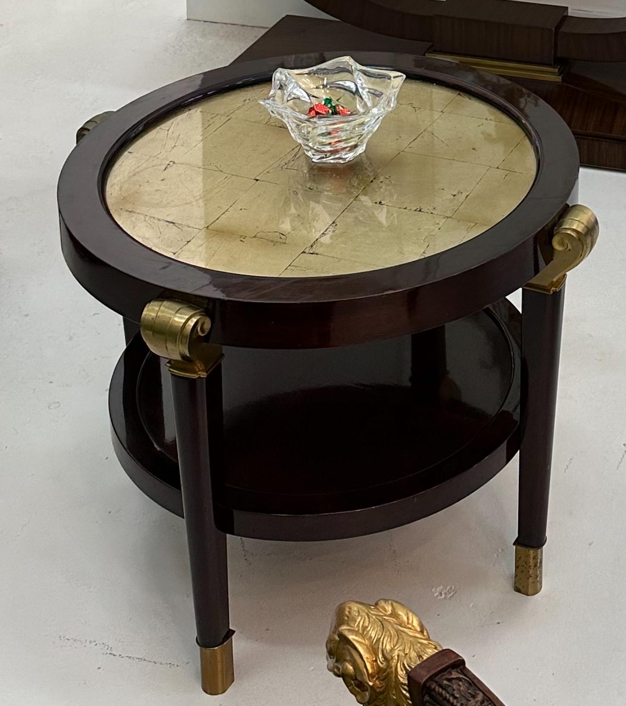 French Art Deco Round Lacquered Table For Sale