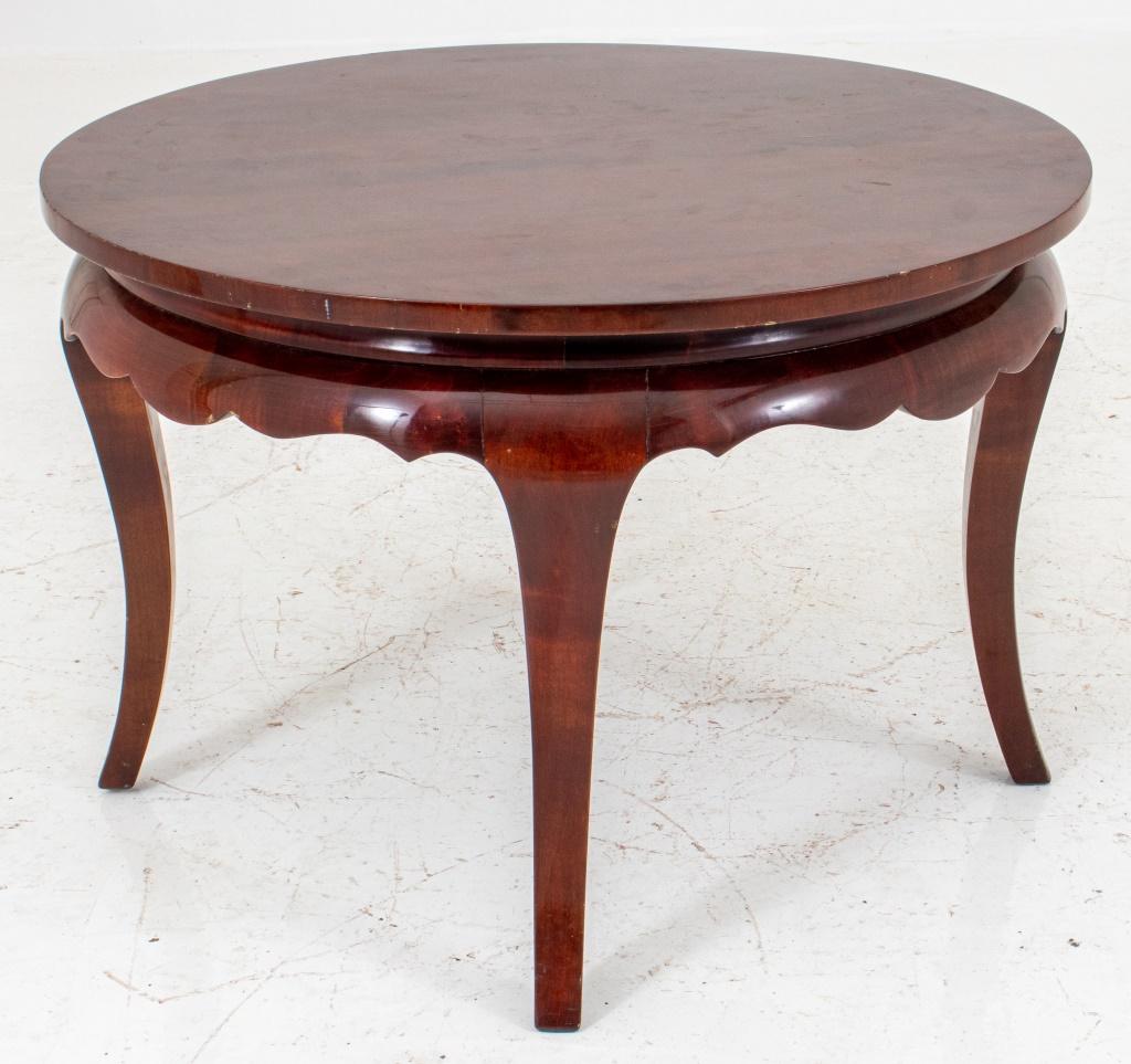 Art Deco Round Mahogany Low Table In Good Condition For Sale In New York, NY