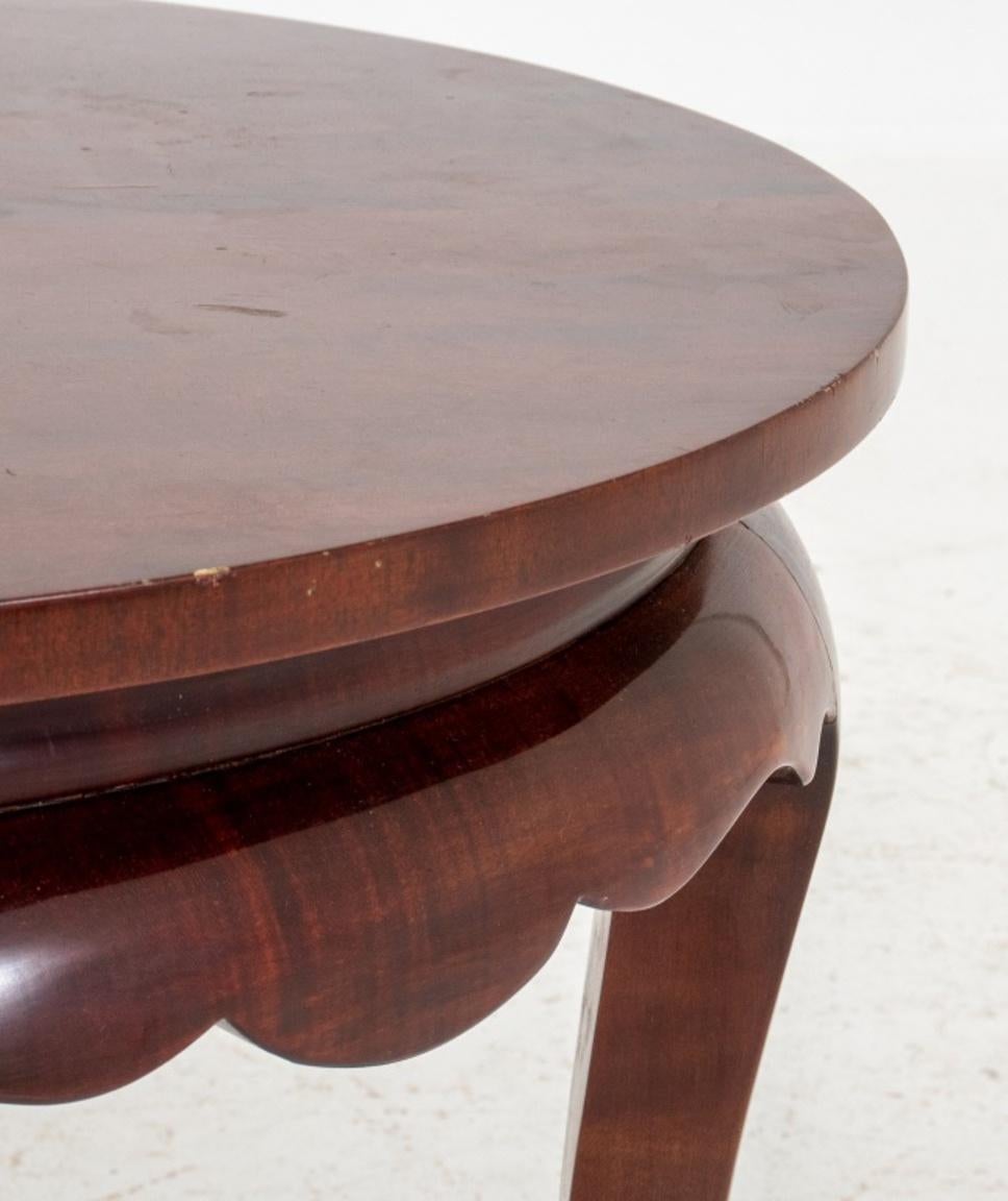 20th Century Art Deco Round Mahogany Low Table For Sale