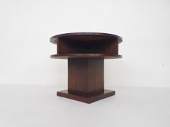 Art Deco Round Mahogany Side Table, The Netherlands 1930's