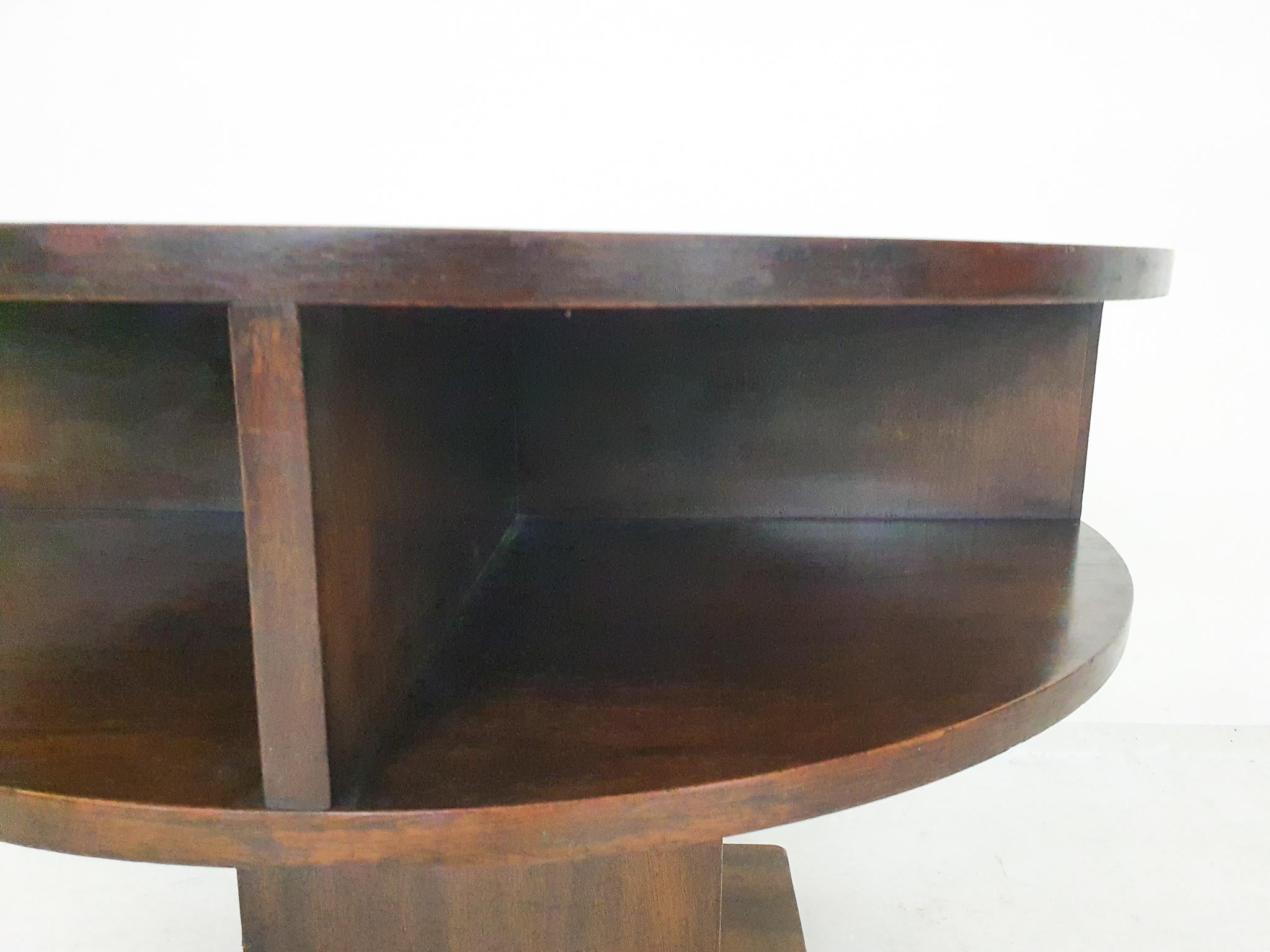 Art Deco Round Mahogany Side Table, The Netherlands 1930's For Sale 2