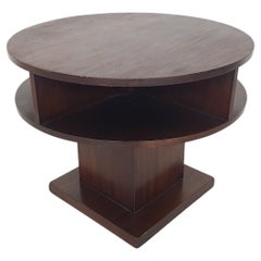 Art Deco Round Mahogany Side Table, The Netherlands 1930's