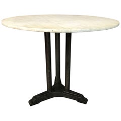 Art Deco Round Marble Cast Iron Dining Table